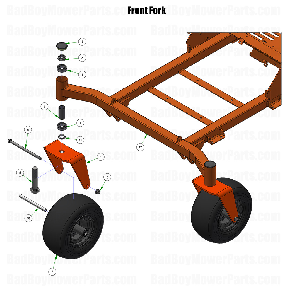 3974 - Bad Boy Mower Parts Lookup > 2025 > ZT Avenger > Front Fork